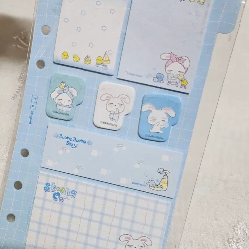 [BUNJANG] Sleeping Co 6-Ring Diary Adhesive Memo Classic Stationery Refill Pages Retro Vintage / 슬리핑코 6공 다이어리 점착메모 다꾸 고전문구 리필 내지 속지 지류 레트로 빈티지 바른손 캐릭터