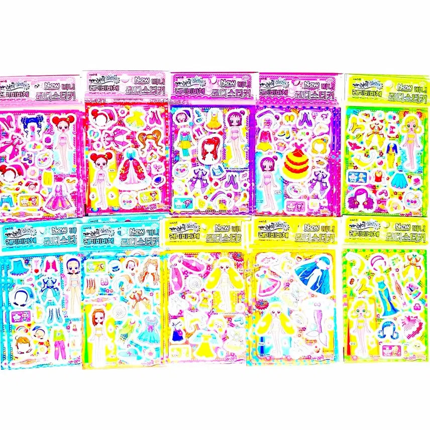 [BUNJANG] Ojamajo Doremi Mini Coordinate Sticker Set / (세트) 고전문구 꼬마마법사레미 미니 코디스티커