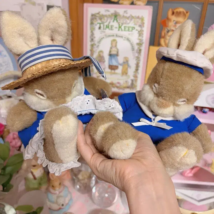 [BUNJANG] Vintage British Marine Look Sleeping Rabbit Doll (Medium Size) / 빈티지 영국 마린룩 잠자는 토끼 인형 (중형 사이즈 잠토)