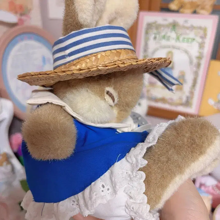 [BUNJANG] Vintage British Marine Look Sleeping Rabbit Doll (Medium Size) / 빈티지 영국 마린룩 잠자는 토끼 인형 (중형 사이즈 잠토)