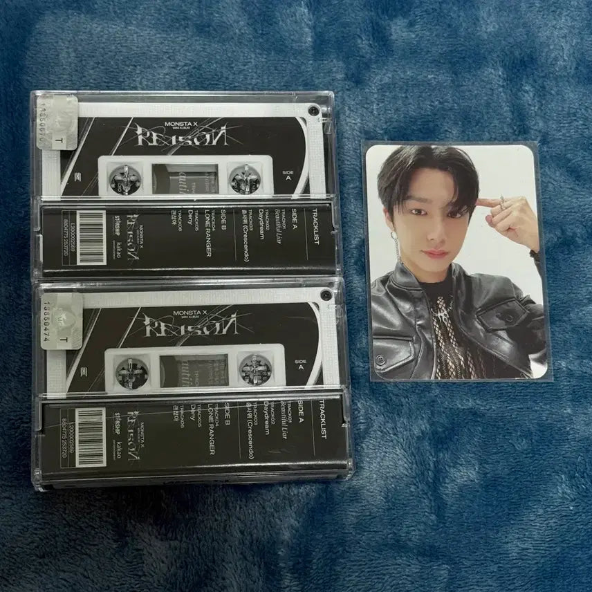 [BUNJANG] MONSTA X Reason VUEUR Cassette Tape Bundle Set (Photocard Included) / 몬스타엑스 리즌 뷰라 카세트테이프 양도(포카포함)