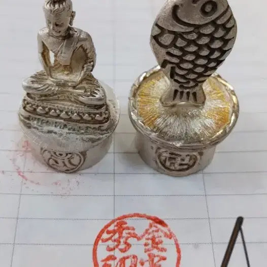 [BUNJANG] 925 Sterling Silver Buddha Fish Stamp / 순은925부처님  잉어 도장 새겨드립다