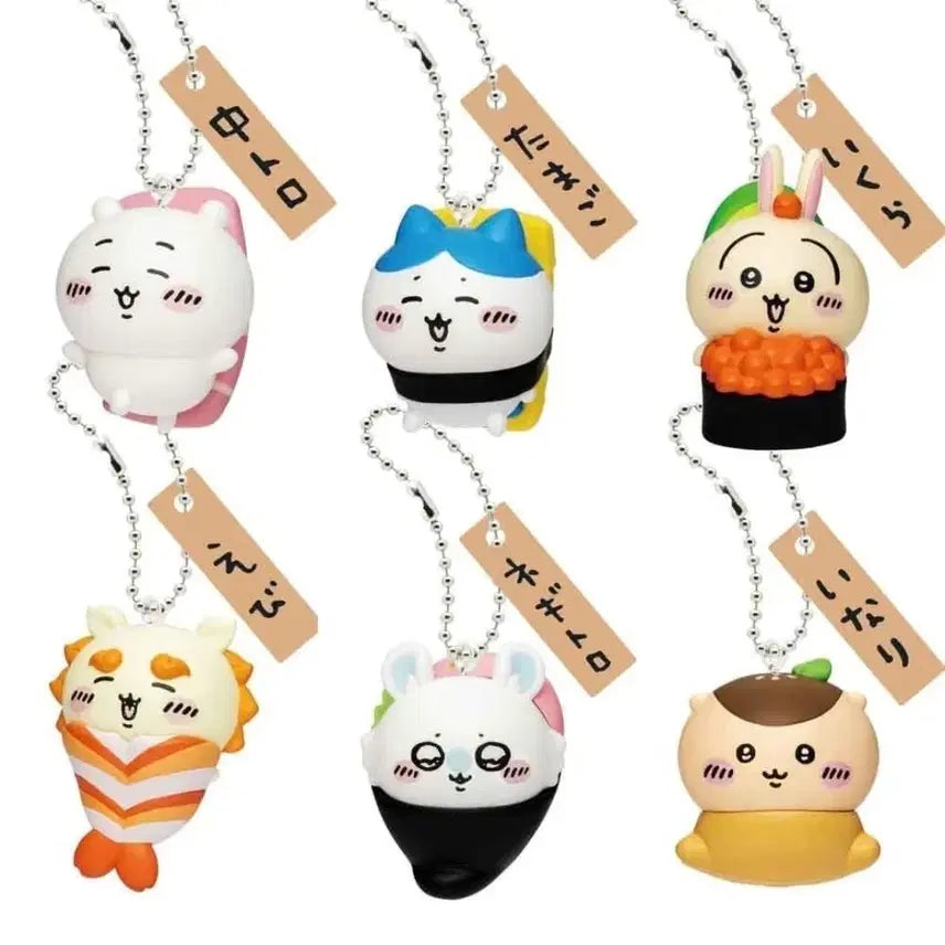 [BUNJANG] Cheekawa Sushi Figurine Keychain / 먼작귀 치이카와 초밥 피규어 키링
