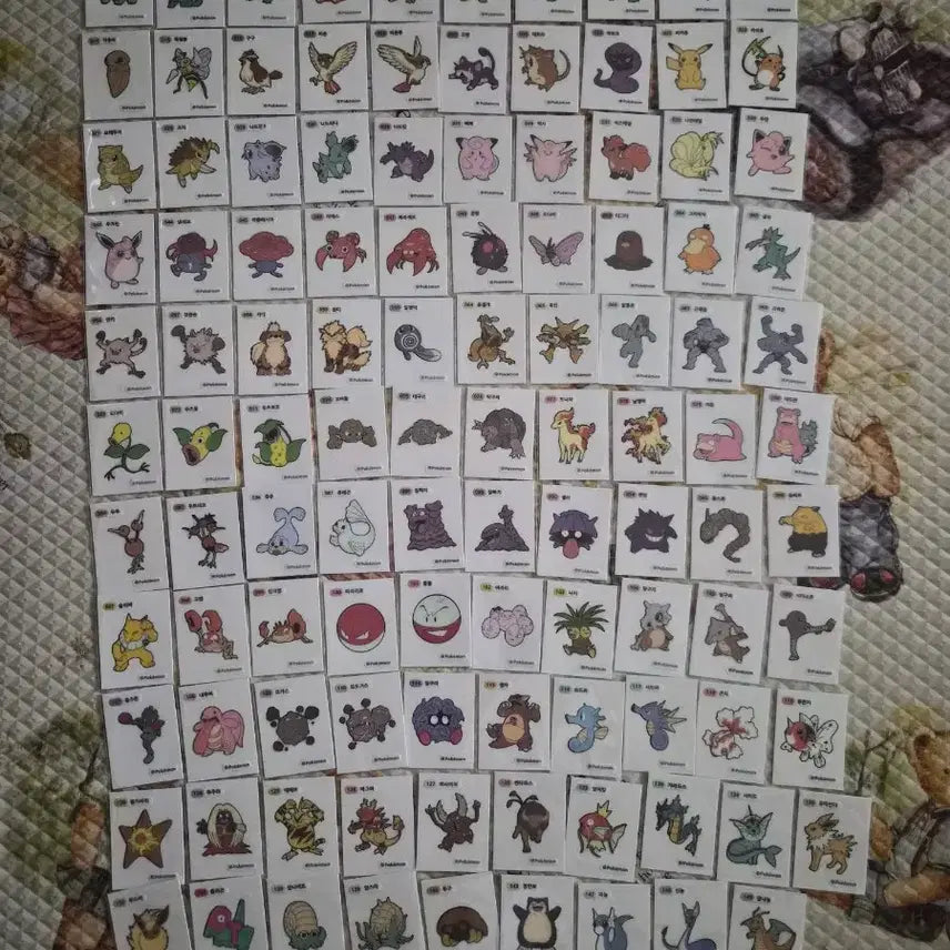 [BUNJANG] Pokemon Sticker Set (1st Gen, 3-Digit) - 109 Variants Bundle / 포켓몬 띠부씰 1세대 세자리씰 109종 일괄판매합니다