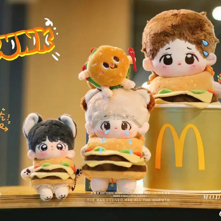 [BUNJANG] 15cm Plush Doll Hamburger Outfit Set / 15cm 솜인형 햄버거 옷세트