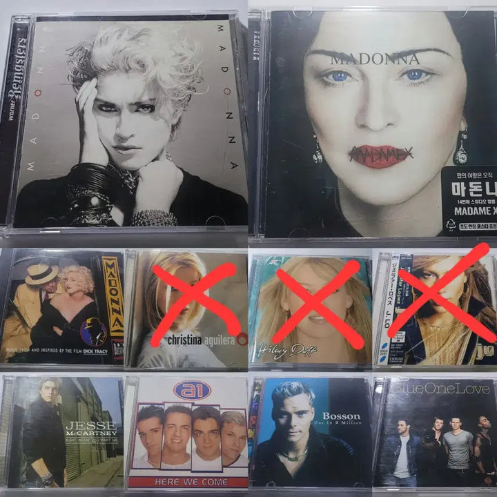 [BUNJANG] Various Artists Pop Music CDs Bundle Set / [팝송 cd 7장] 마돈나, 블루, 보손, 에이원, 제시 맥카트니 앨범