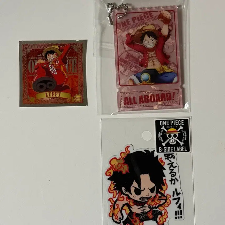 [BUNJANG] One Piece Luffy &amp; Ace Sticker Acrylic Keyring Bundle Set / 원피스 루피 에이스 스티커 아크릴 키링 일괄