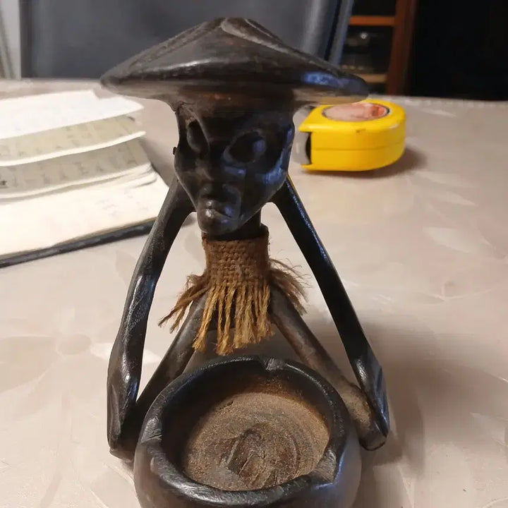 [BUNJANG] Vintage Wooden Figurine Ashtray / 나무 조각