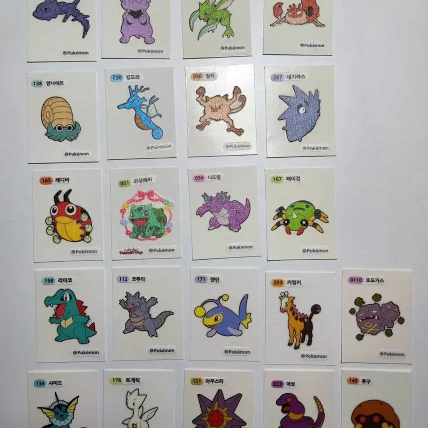 [BUNJANG] Pokemon Stickers (Vintage Collection) - 22 Pieces Bundle / 포켓몬 띠부씰 구판 러블리 판매 교환