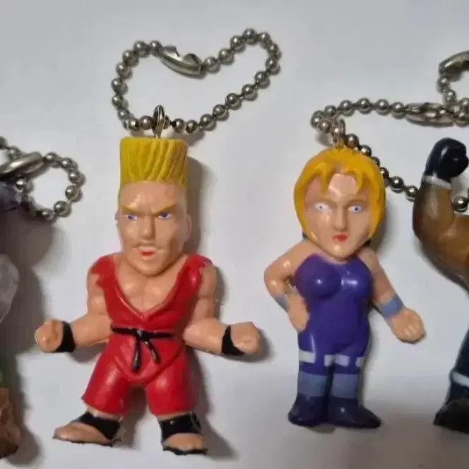 [BUNJANG] Tekken 2 Mini Figure Keychain Bundle Set / 10개일괄)고전문구 철권2 미니 피규어 키링