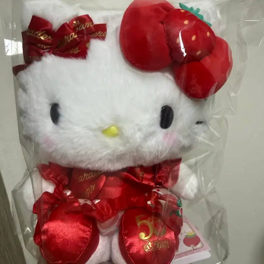 [BUNJANG] Sanrio Hello Kitty Ichigo Strawberry Newspaper Plush Doll / 산리오 헬로키티 이치고 신문 누이