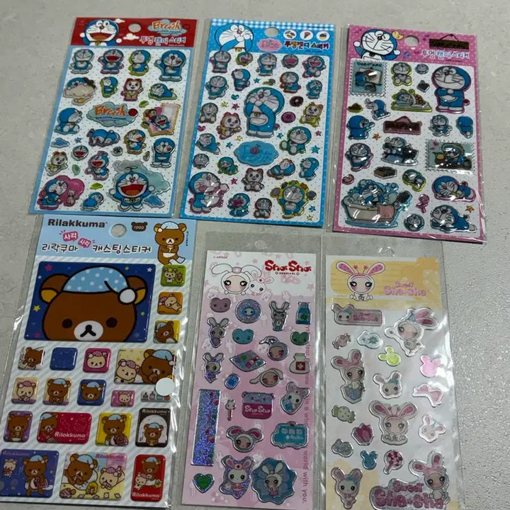 [BUNJANG] Doraemon, Rilakkuma, Shasha Vintage Sticker Bundle Set / 도라에몽 리락쿠마 샤샤 고전 스티커 일괄 판매