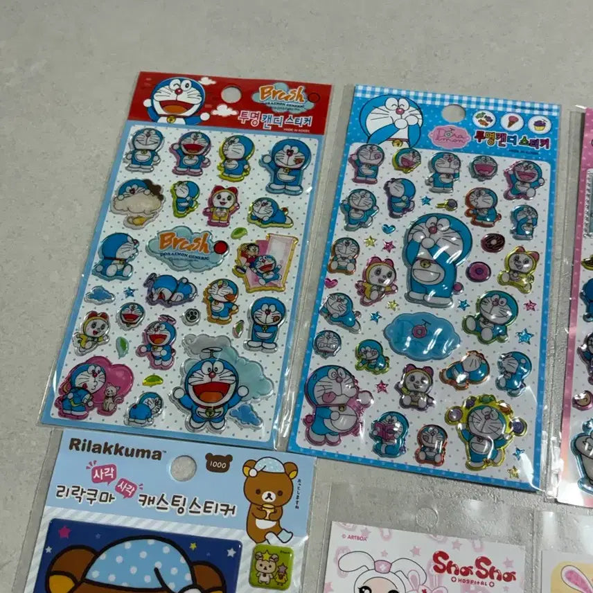 [BUNJANG] Doraemon, Rilakkuma, Shasha Vintage Sticker Bundle Set / 도라에몽 리락쿠마 샤샤 고전 스티커 일괄 판매