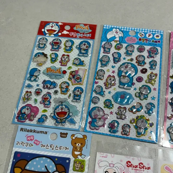 [BUNJANG] Doraemon, Rilakkuma, Shasha Vintage Sticker Bundle Set / 도라에몽 리락쿠마 샤샤 고전 스티커 일괄 판매