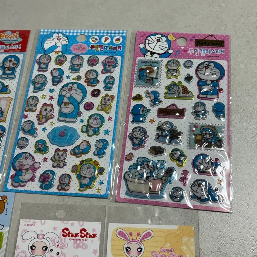 [BUNJANG] Doraemon, Rilakkuma, Shasha Vintage Sticker Bundle Set / 도라에몽 리락쿠마 샤샤 고전 스티커 일괄 판매
