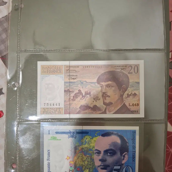 [BUNJANG] French Francs 3rd &amp; 4th Series Banknotes (1992-1993) / 프랑스 프랑 3차 발행 지폐 4종 및 4차 발행 50프랑(어린왕자)