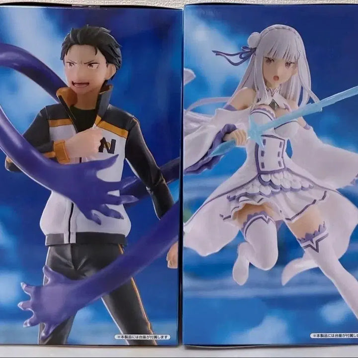 [BUNJANG] Re:Zero Emilia &amp; Subaru Figure Bundle / 급처) 리제로gigo 에밀리아 스바루 피규어