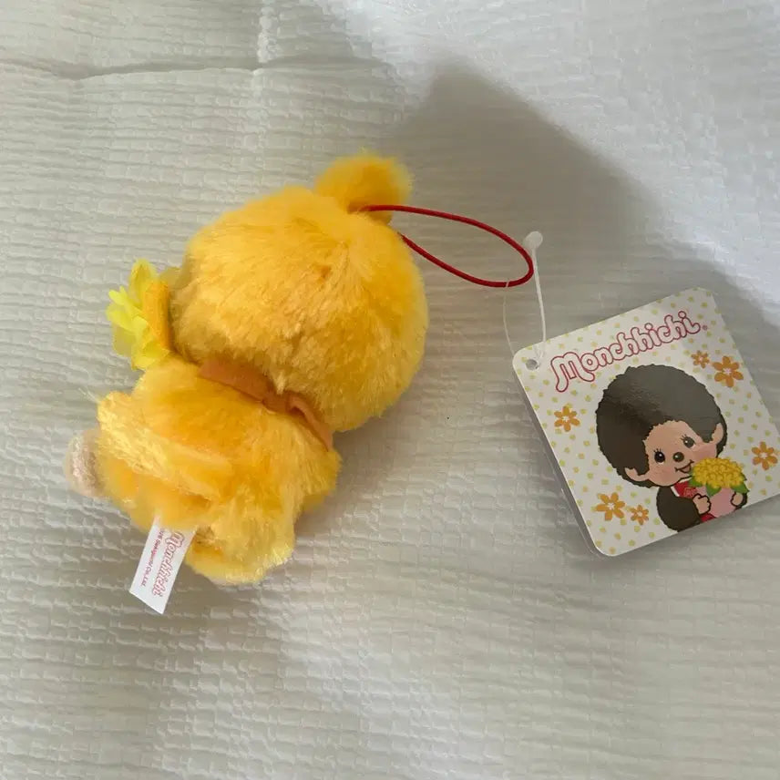[BUNJANG] Monchhichi Yellow Flower Charm / 꽃을 든 옐로우 몬치치 키링(택o)