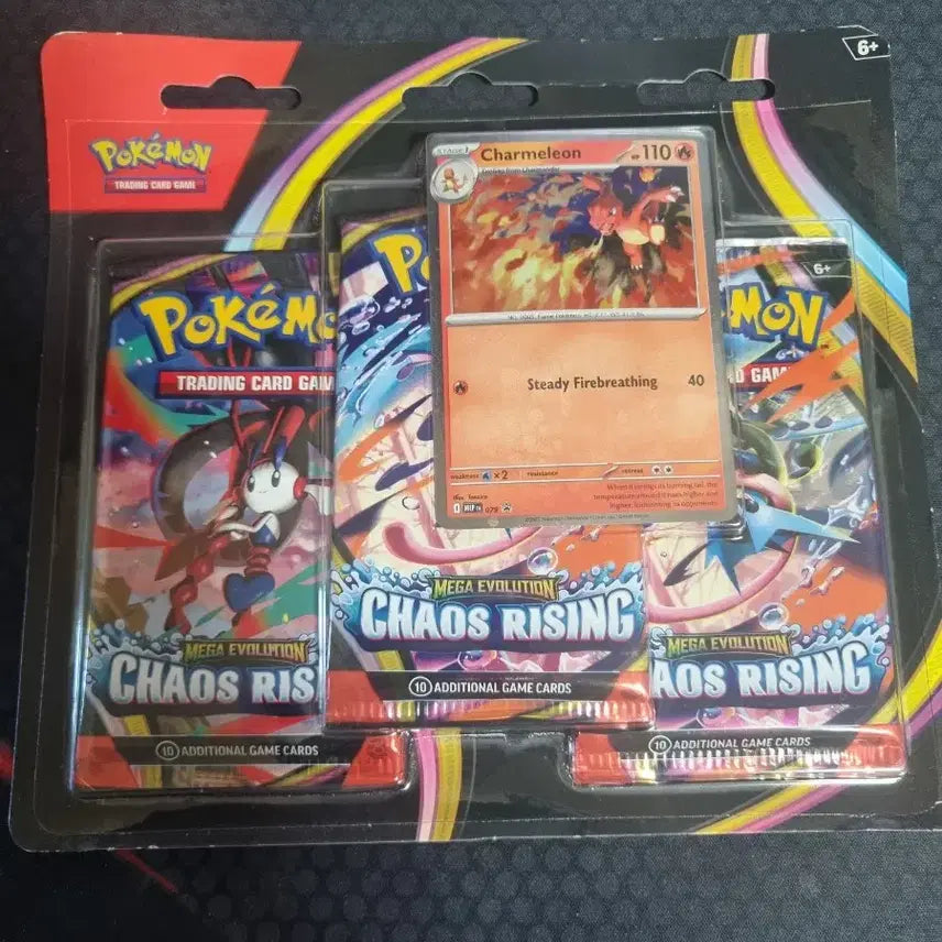[BUNJANG] Pokémon TCG: Mega Evolution Chaos Rising 3-Pack Booster Box (North American Edition) with Lizard Promo Card / 북미판 메가 에볼루션 카오스 라이징 3팩 리자드 프로모카드 1장