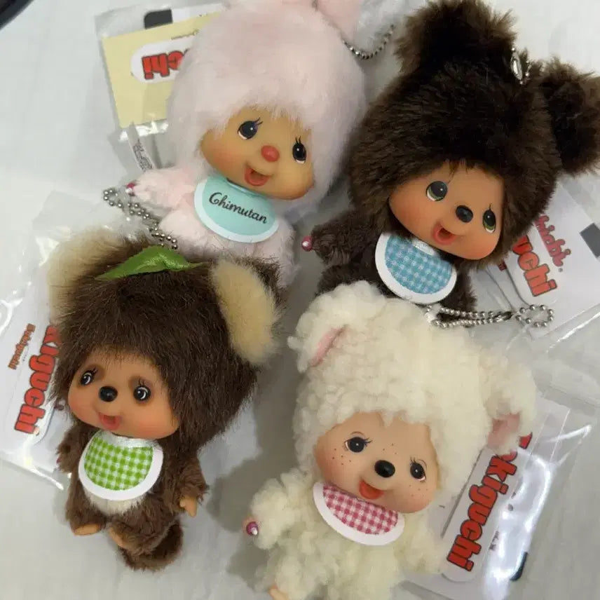 [BUNJANG] Monchhichi Friends Keyring 4 Types Bundle Set / 몬치치 프렌즈키링 4종일괄