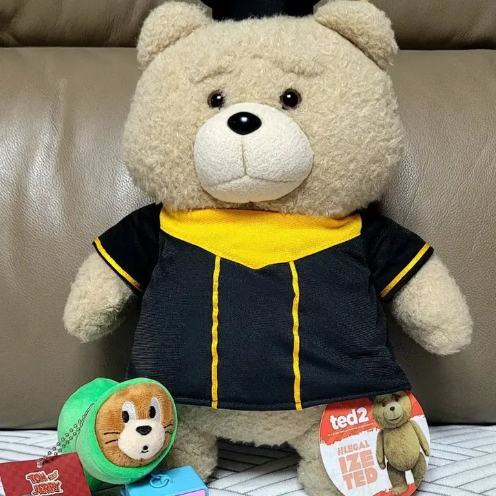 [BUNJANG] Ted 2 Graduation 35cm Doll + Panda Keycap Keyring + Tom and Jerry Keyring Doll (New) / TED2 졸업 테드 35cm 인형 + 판다 키캡 키링 + 톰과제리 키링인형 (새상품)