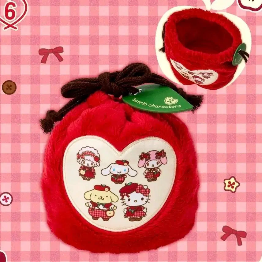 [BUNJANG] Sanrio Autumn Apple Series Apple Pouch / 산리오 가을 사과 시리즈 사과 파우치