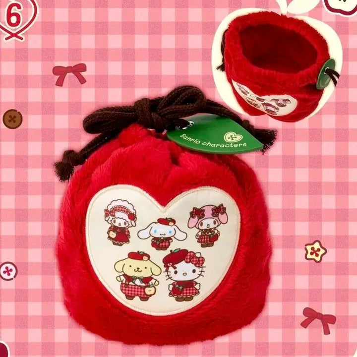 [BUNJANG] Sanrio Autumn Apple Series Apple Pouch / 산리오 가을 사과 시리즈 사과 파우치