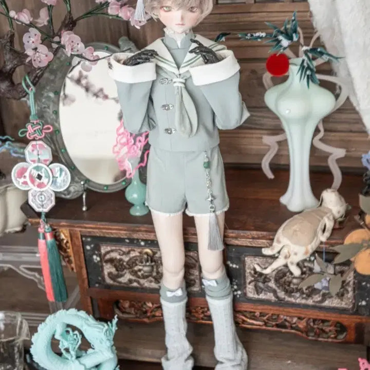[BUNJANG] Psycho Lab Red Letter 2.0 Outfit (Herb Green, MSD/MDD Size) / mdd msd의상 싸이코랩 레드레터2.0 초록색