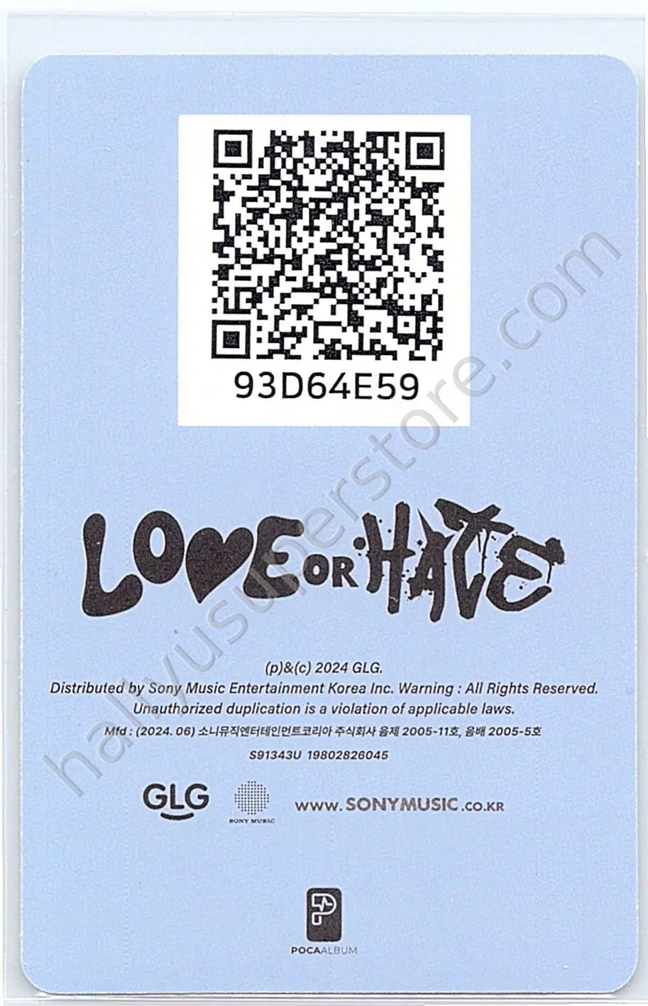 H1-KEY - Yel - LOVE or HATE lie version poca album qr card