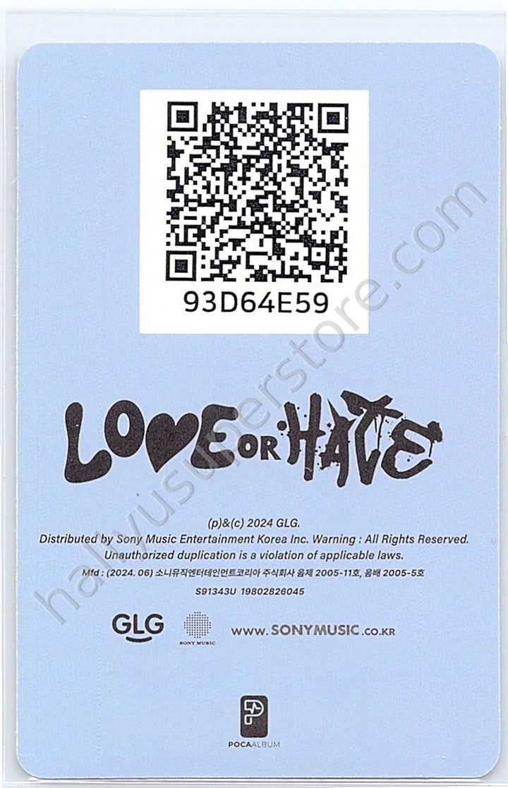 H1-KEY - Yel - LOVE or HATE lie version poca album qr card