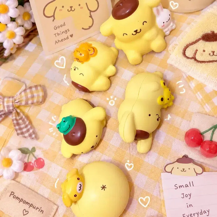 [BUNJANG] Sanrio Pompompurin 25th Anniversary Squishy Bundle Set / 폼폼푸린25년도 말랑이 랜덤깡5개 일괄처분