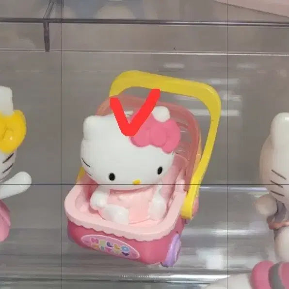[BUNJANG] Sanrio Hello Kitty Miniature Stroller Keychain / 산리오 키티 장난감 미니어처 키링_유모차