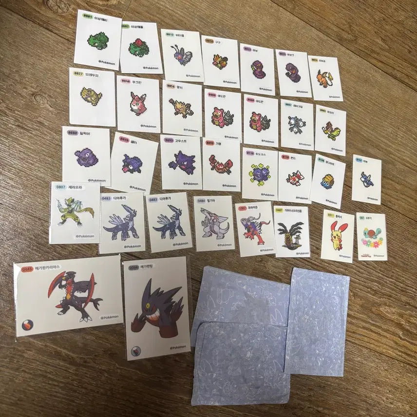 [BUNJANG] Pokemon Pixel Stickers Bundle / 포켓몬 메가 픽셀 띠부씰 교환