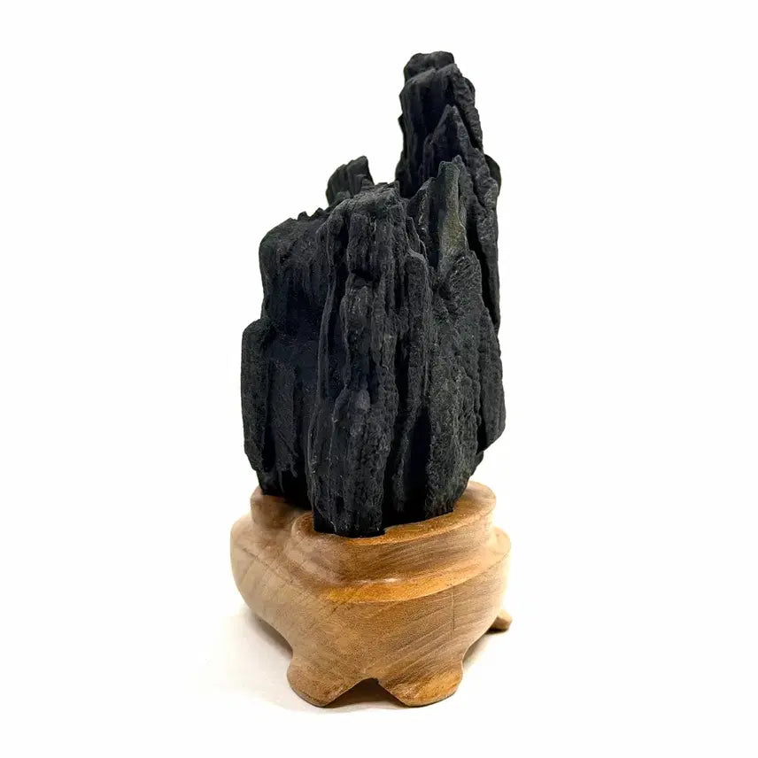 [BUNJANG] Jigok Chocolate Stone with Wooden Stand / 지곡 초코석 수석