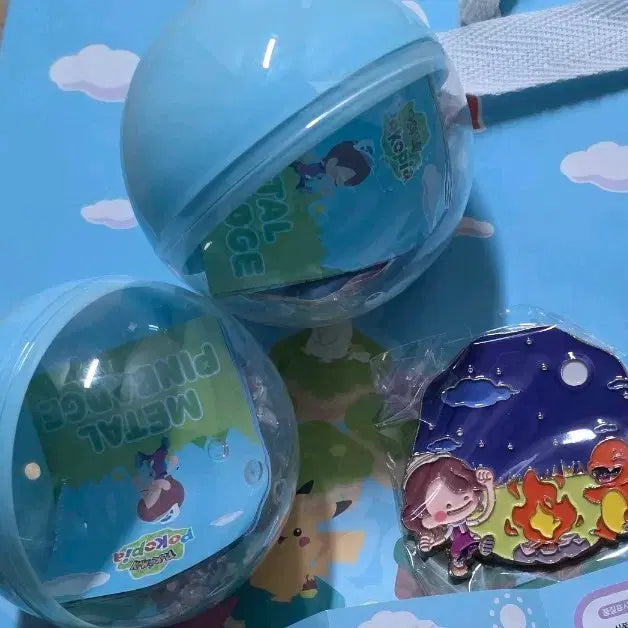 [BUNJANG] Pocopia Metal Badge Gacha - Campfire Night with Pairi / 포코피아 메탈 뱃지 가챠 - 파이리와의 캠프파이어 나잇