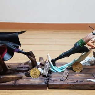 [BUNJANG] Big Player Zoro VS Mihawk First Encounter Battle Scene Figure / 원피스 명장면 피규어, 빅플레이어 조로 VS 미호크 첫만남 후 첫대결장면 재현, 빅플레이어 조로 VS 미호크 피규어판매