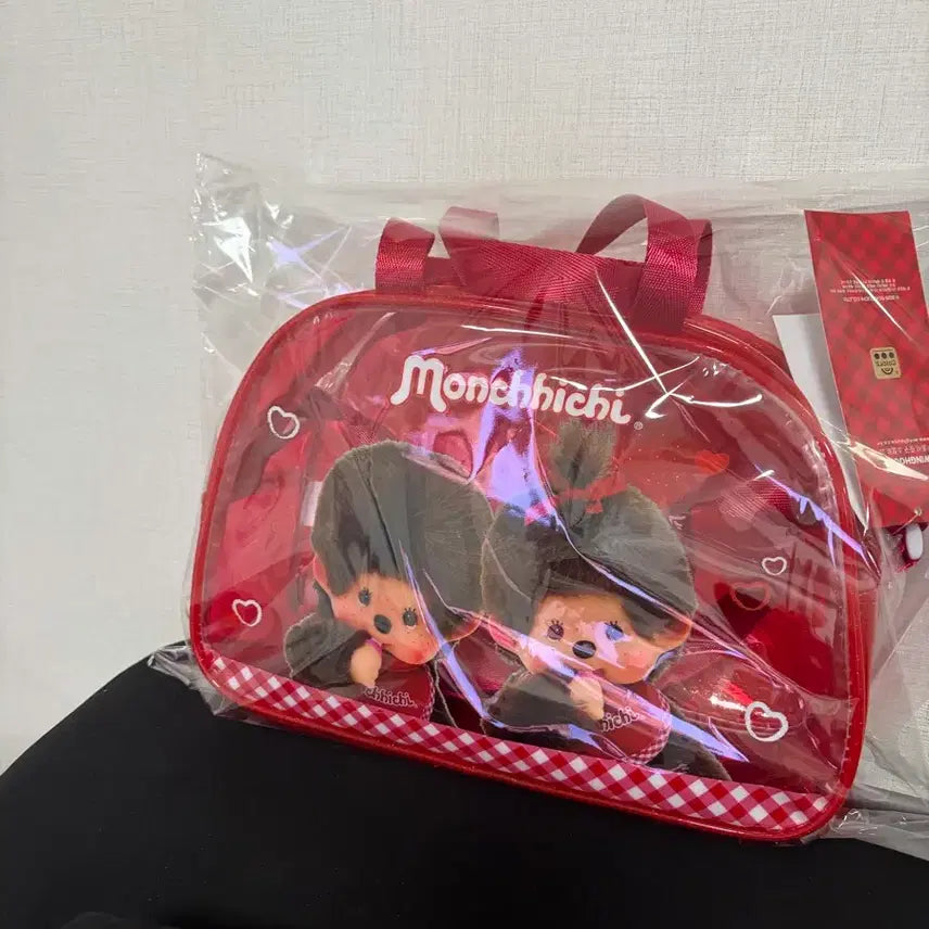 [BUNJANG] Monchhichi Transparent Beach Bag / (새상품)몬치치 투명 가방
