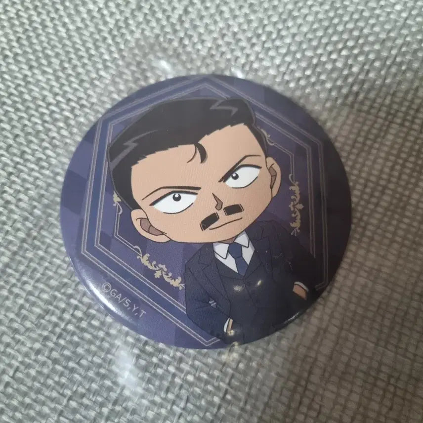 [BUNJANG] Detective Conan Mori Kogoro Butler Collaboration Cafe Can Badge / [미사용] 명탐정 코난 모리 코고로 집사 콜라보 카페 캔뱃지
