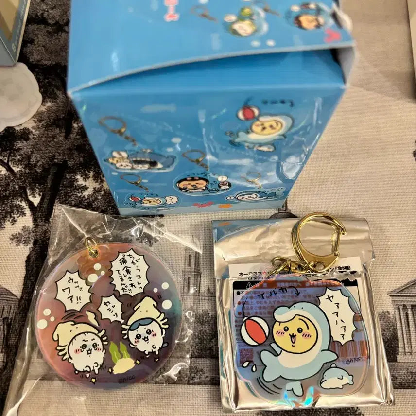 [BUNJANG] Chiikawa Aquarium Aurora Acrylic Keyholder 2-Piece Bundle Set / 치이카와 수족관 오로라 아크릴 키홀더 2종일괄