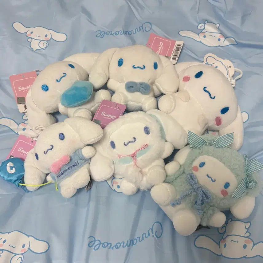 [BUNJANG] Sanrio Cinnamoroll Plush Keychain 6 Types Bundle Set / (일괄) 산리오 시나모롤 인형 키링 6종