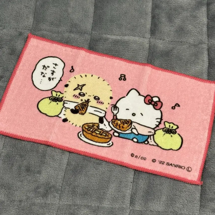 [BUNJANG] Chiikawa Racco x Hello Kitty Sanrio Collaboration Mini Towel / 치이카와 랏코 키티 산리오 콜라보 미니 타올