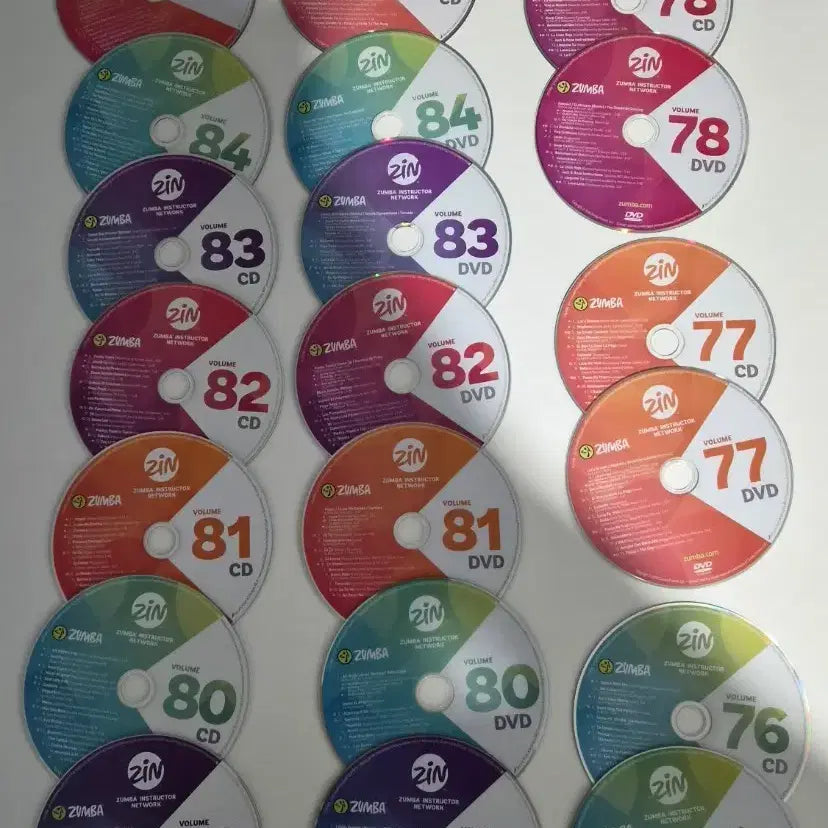 [BUNJANG] Zumba ZIN Certified CD/DVD Bundle Set (Vol. 74-85 &amp; Mega Mix) / 정품 줌바 ZIN CD/DVD 일괄 판매 (Vol.74~85 / Mega Mix )