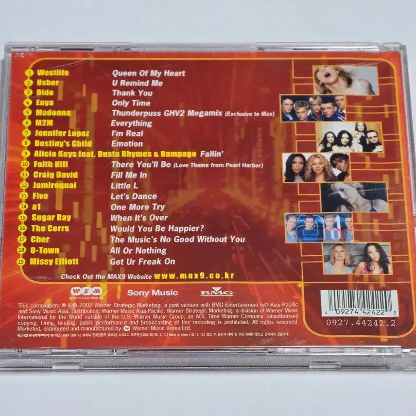 BUNJANG] MAX 9 Pop Compilation CD (2002 Warner Music) / MAX 9