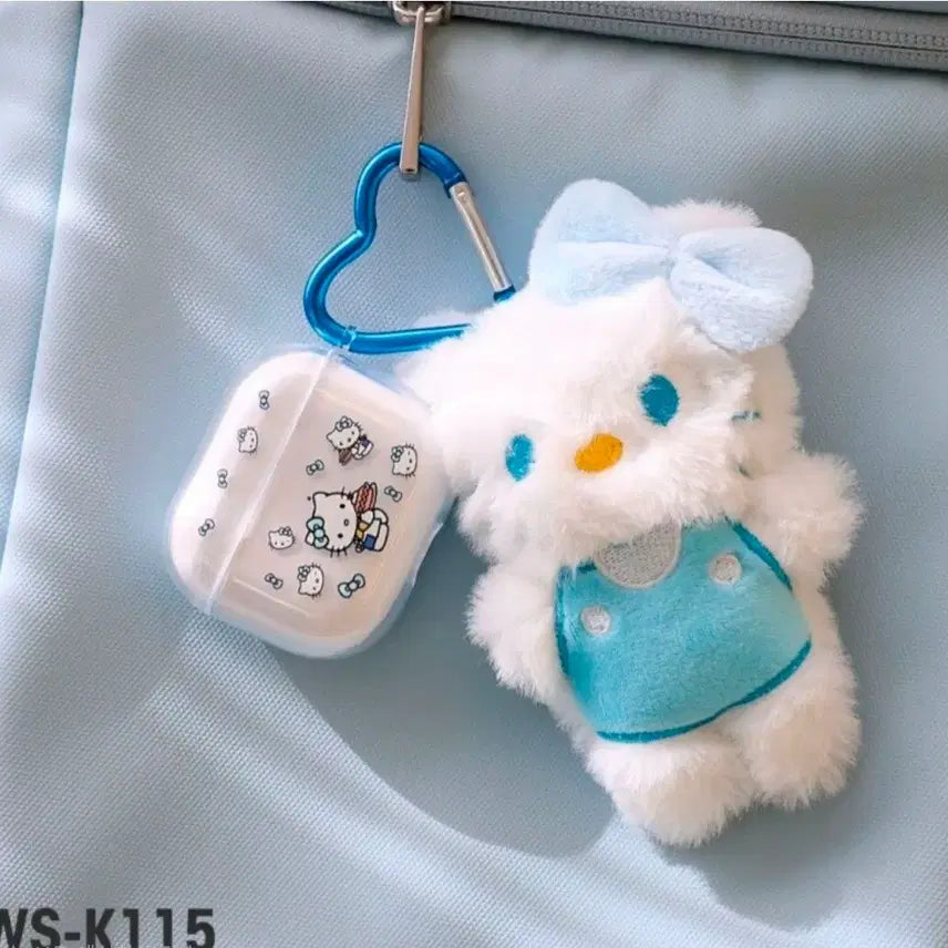 [BUNJANG] Hello Kitty Wireless Earphone Case and Keychain Set / 헬로키티 무선 이어폰 케이스 키링 세트