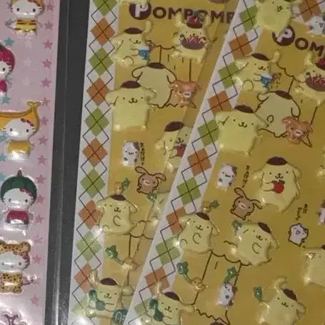 [BUNJANG] Vintage Hello Kitty &amp; Pompompurin Sanrio Sticker Set / 고전 폼폼푸린 산리오 스티커