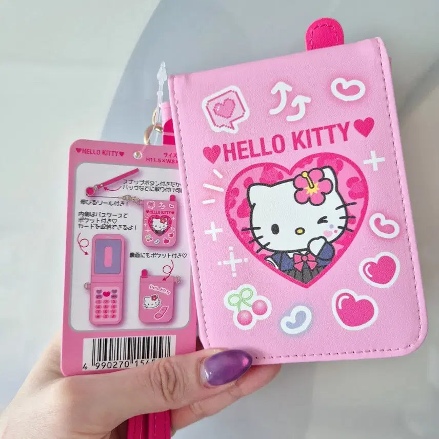 [BUNJANG] Sanrio Hello Kitty Cellphone Card Holder Reel Pass Strap / (새제품 미사용) 키티 휴대폰 카드지갑 릴패스 스트랩 (일본 정품)