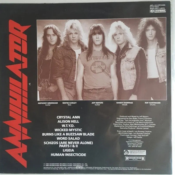 [BUNJANG] Annihilator Alice in Hell LP / ANNIHILATOR - ALICE IN HELL LP