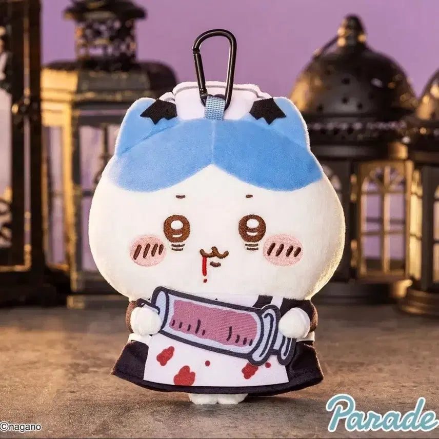[BUNJANG] Chiikawa Hachiware Halloween Mascot Pouch Plush / 먼작귀 치이카와 시리즈 하치와레 할로윈 마스코트 파우치 인형
