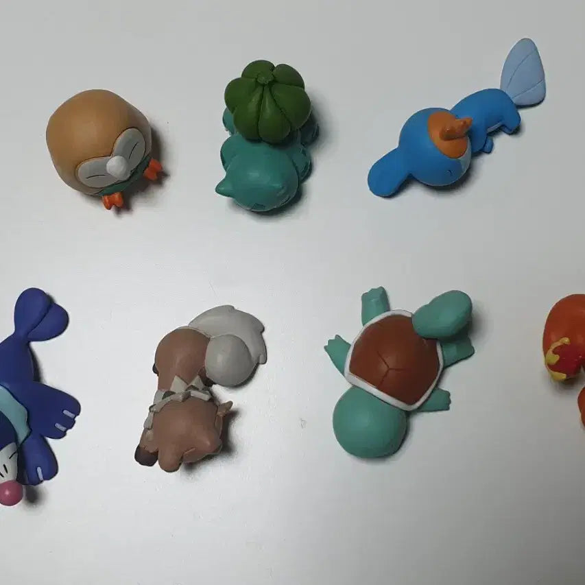 [BUNJANG] Pokemon Sleeping Gacha Figure Bundle Set (7 Figures) / 잠자는 포켓몬 가챠 이상해씨 파이리 나몰빼미 암멍이 누리공 물짱이 꼬부기 일괄