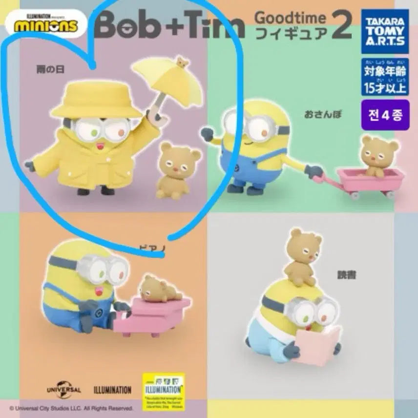[BUNJANG] Minions Bob &amp; Tim Happy Time Series 2 Gacha Figure / [미개봉] 미니언즈 가챠 밥과 팀의 행복한 시간 2